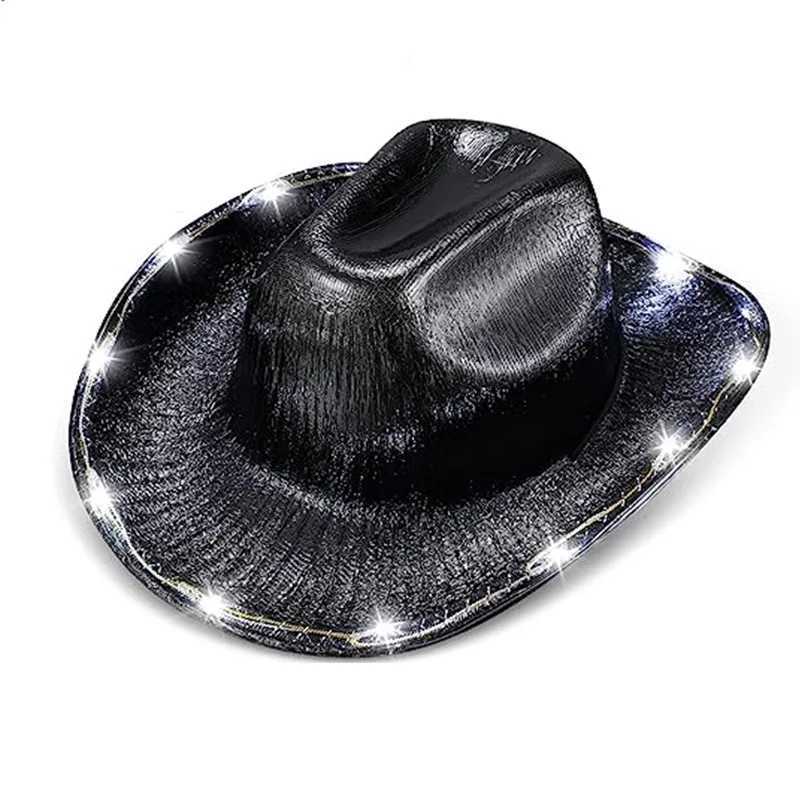 Pearl Shining Pink Cowboy Hat Womens Holiday Clothing Western Cowboy Hat Party Womens Wide Brim Cs New W241225