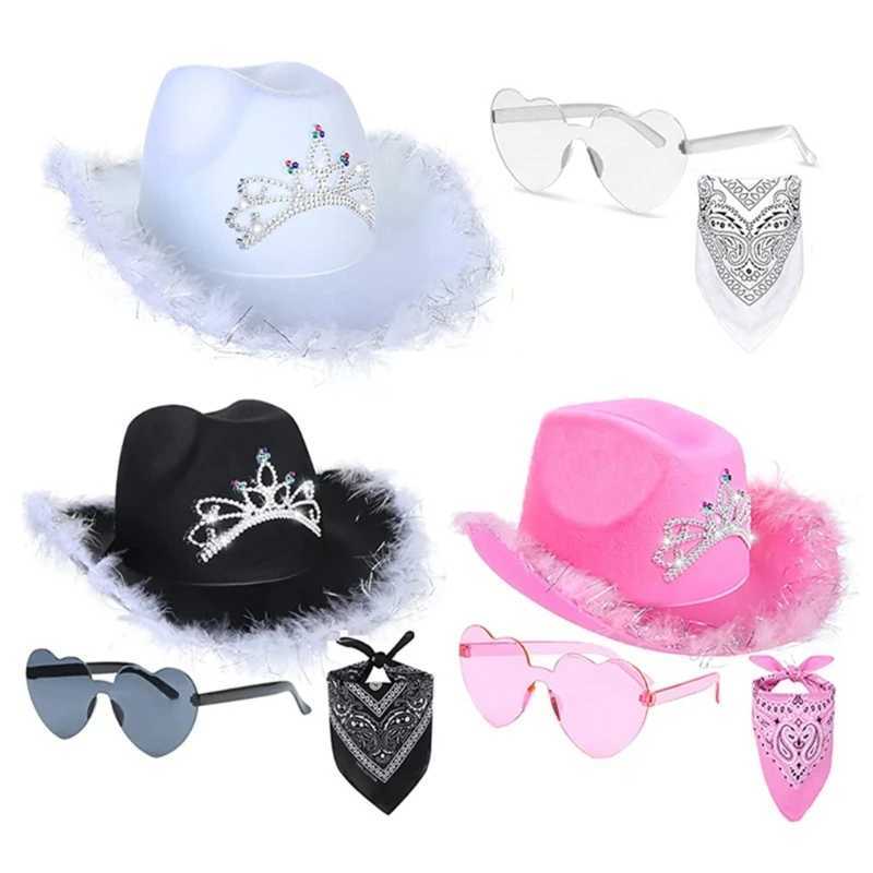 Exquisite pink cowboy hat breathable Western cowboy hat suitable for nightclubs and bars W241225