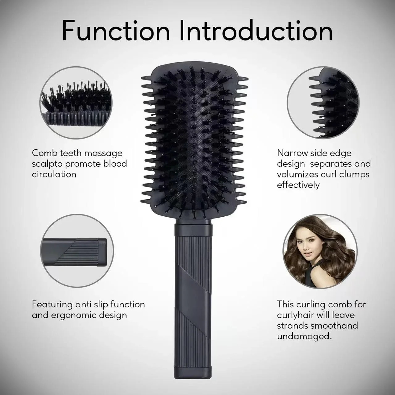 Curly Hair Brush Defining Volume Curl Brush Curl Defining Brush Shaping and Styling Womens Curls Hair Brush Hairstyle Tools 241225
