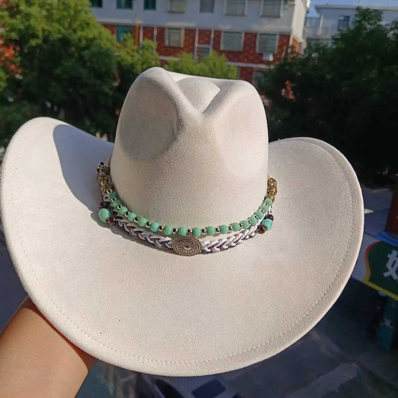Suede Western Cowboy Hat Mens and Womens Retro Gentleman Cowboy Hat New Accordies Hombre Hat W241225