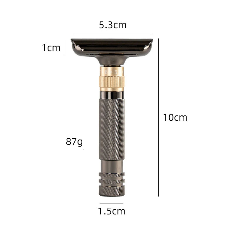 Whityle 1-8 Adjustable Classic Double Edge Safety Razor Stainless Steel Blade Shaver Shaving Razor For Male 241225