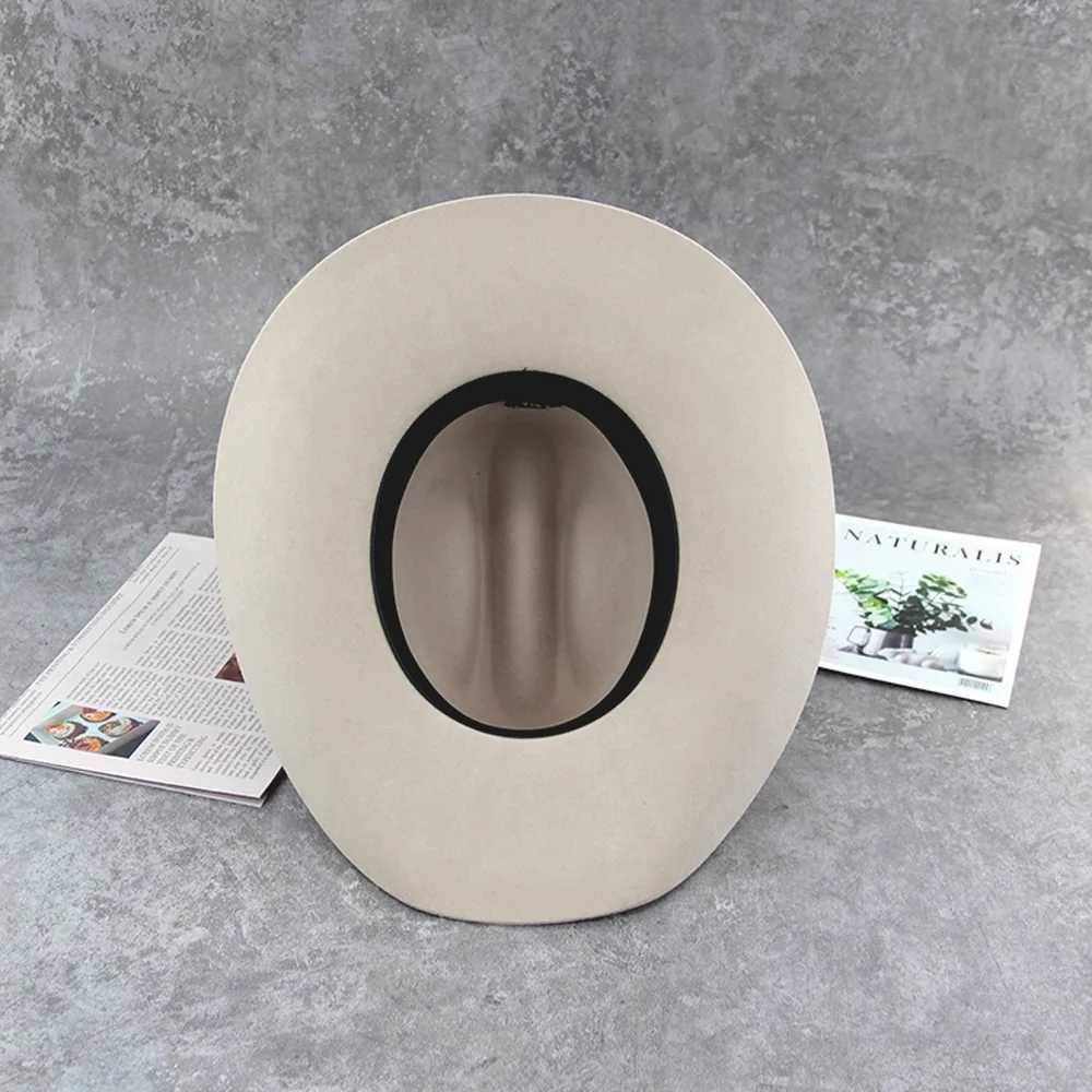 LiHua High Quty Wholesale 9CM Brim Classic Cowboy Hat Western Cowboy Hat with Different Belts W241225