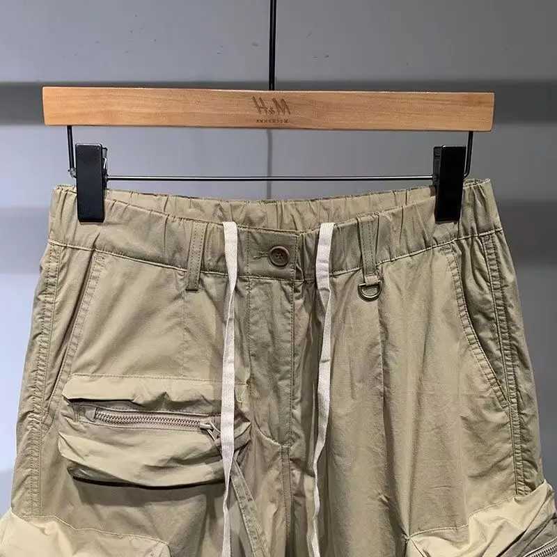 2024 New Men Summer Fashion Solid Color Casual Cargo Shorts Male Quick-drying Thin Shorts Mens Loose Straight Short Pants K322 W241226