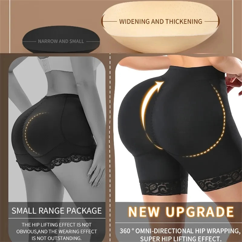 Women Butt Lifter Shorts Body Shaper High Waist Cinchers Push Up Seamless Pads Fake Hip Shapewear Fajas Colombiana 241225