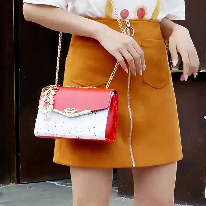 Trendy Fi Ladies Crossbody Small Square Bag Girls Shoulder Bag Cross Square Tassel Pendant Sequin Embellished PU PolyerXJ241225