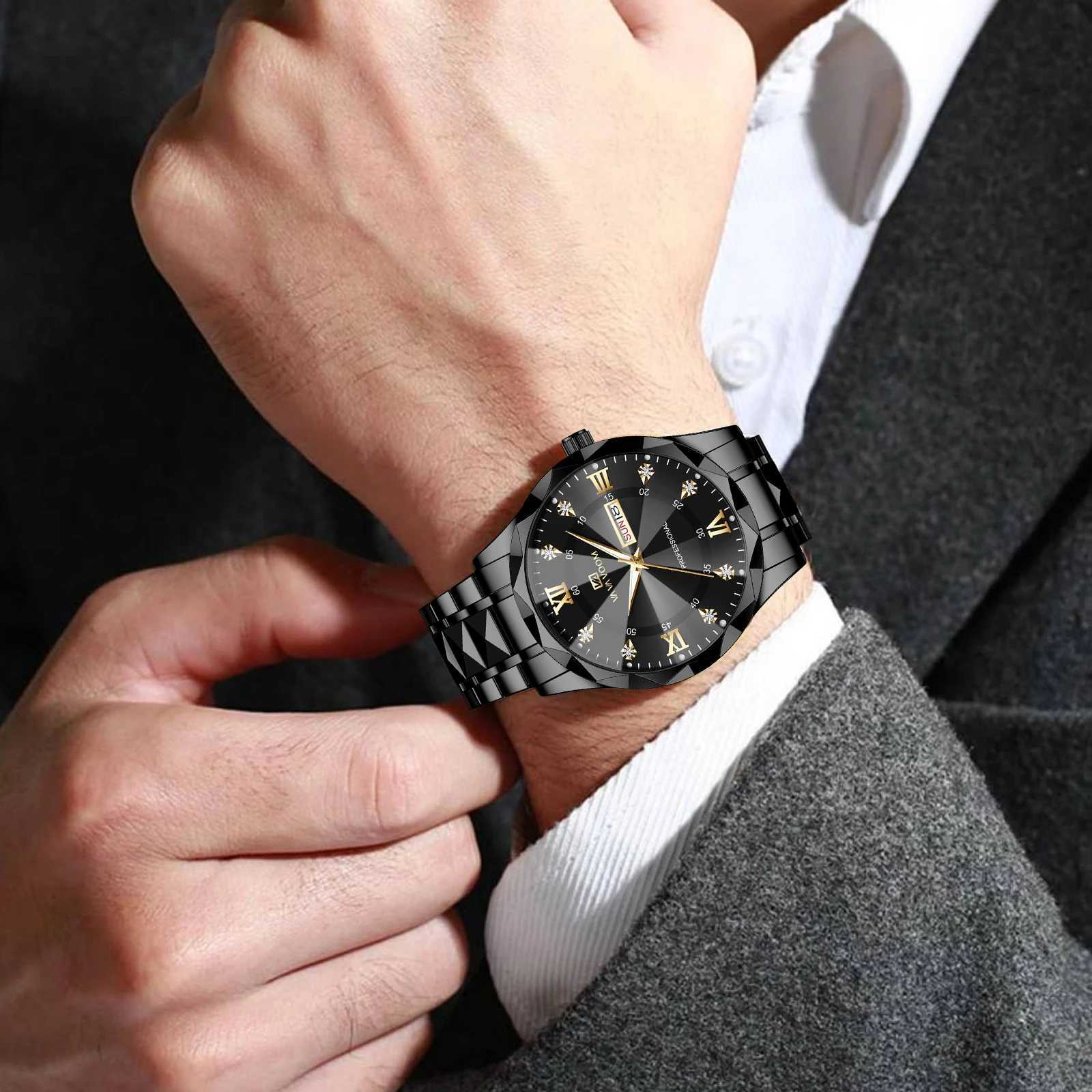 New Arrival VA VOOM Fashion Mens Watches Waterproof Weekly Calendar Stainless Steel Business Night Light Top Brand Quartz Watch For Men Z241226