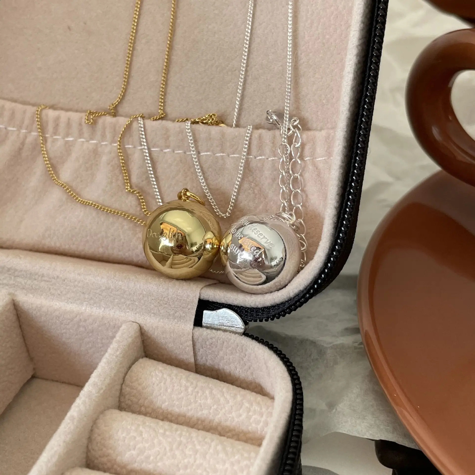 925 Sterling silver Big Ball Pendant Polished Round Geometric necklace Jewelry C-B1128 241220