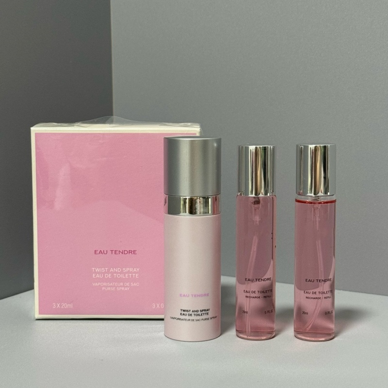 Tendre perfume edt eau fraiche perfume set 3*20ml portable tube perfume pink green yellow lasting cologne spray lady charming fragrance