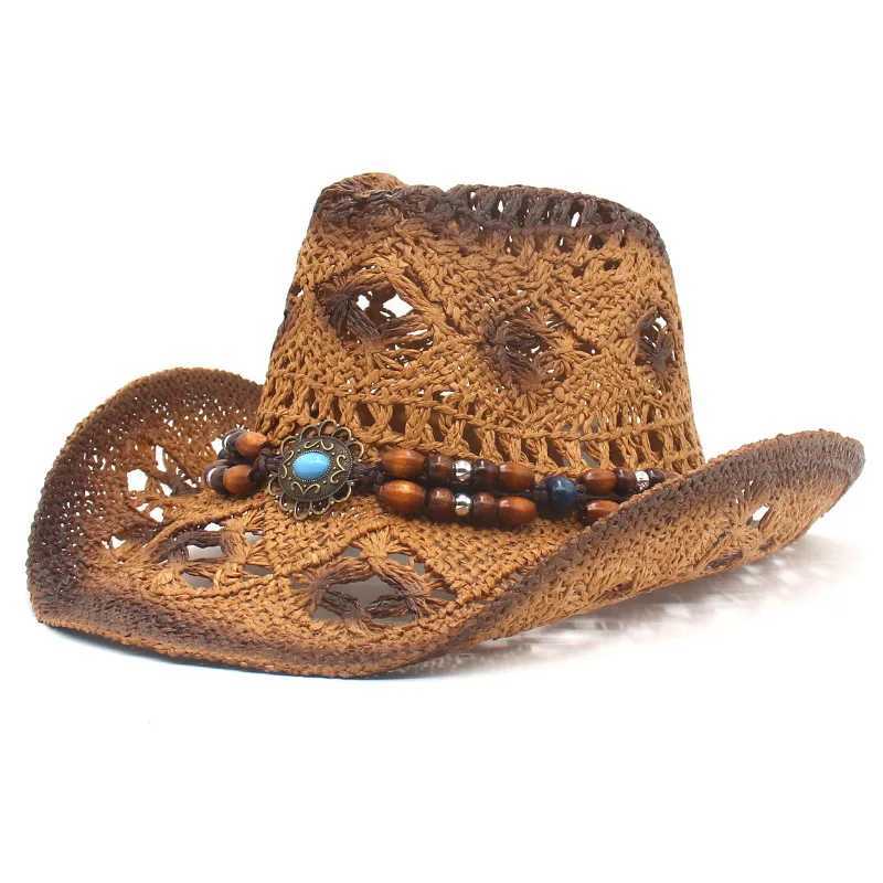 Western Cowboy Hat Xizang Style Top Womens Hat Roll Brim Cowboy Girl C Jazz Openwork Str Hat C Ethnic Group W241225