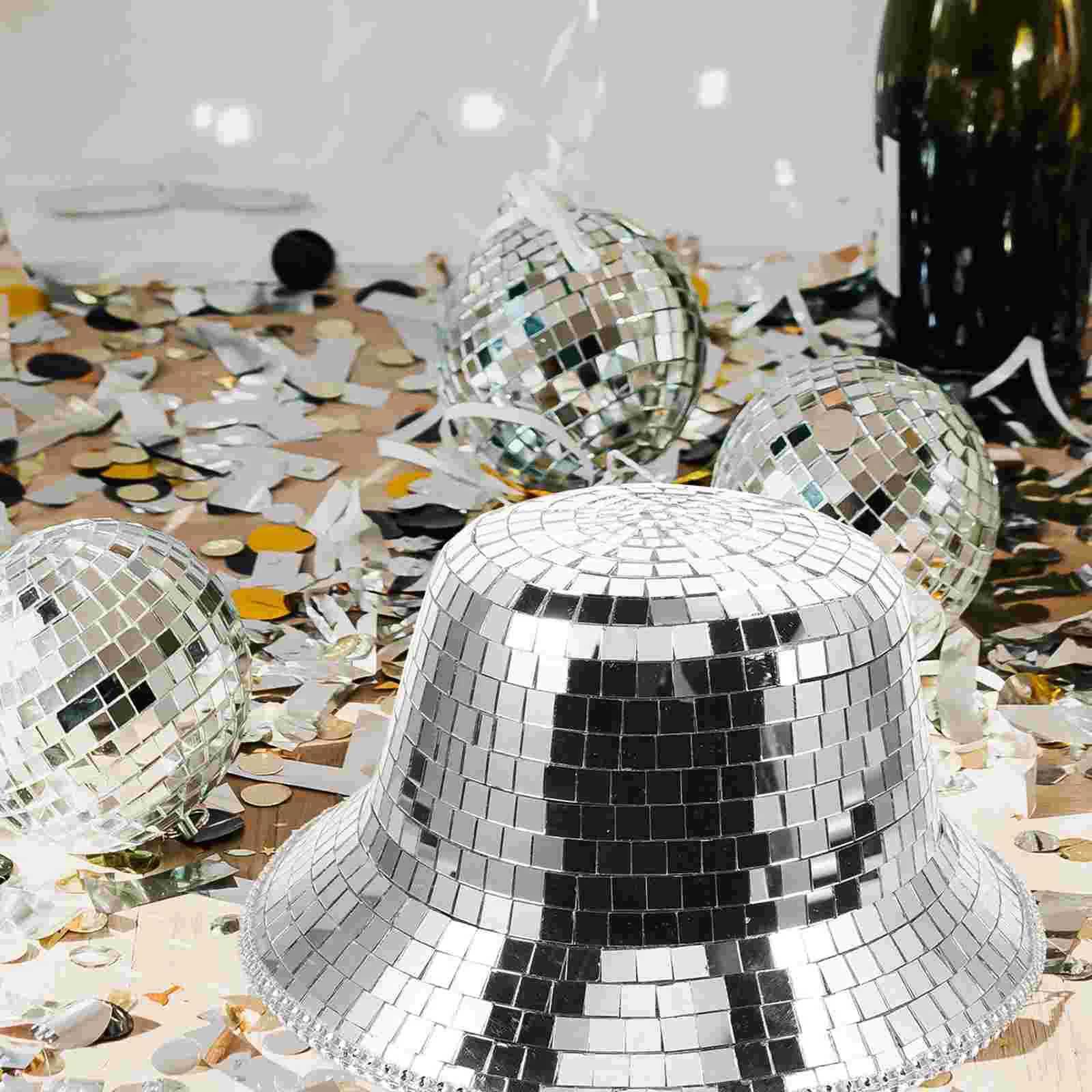 Reflective Cowboy Hat Girl Sunglasses Dance Bucket Dicob Silver Party Cowboy Girl W241225