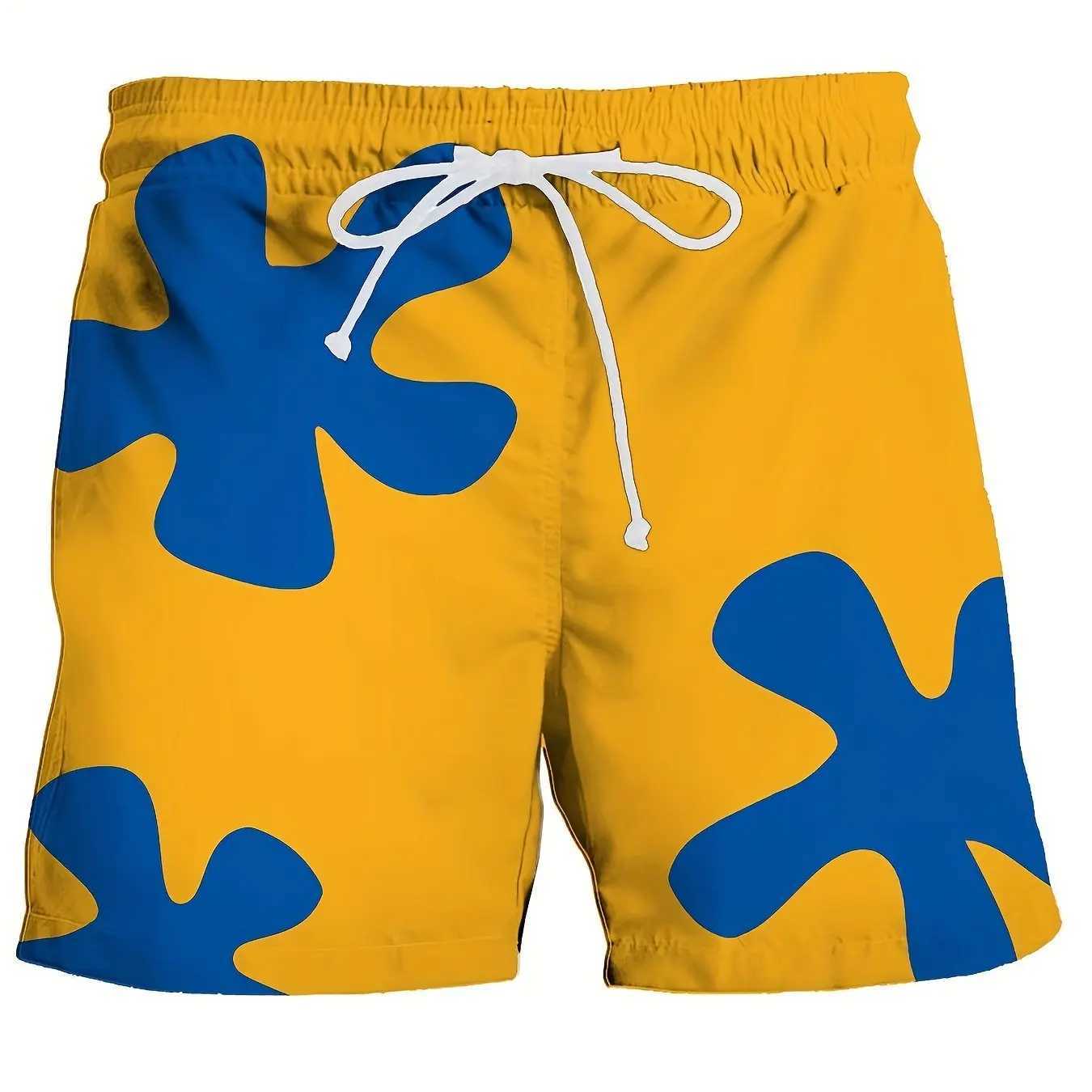 2024 Summer Fashion Mens Swimsuit Shorts Printed Beach Wear Mens Breathable Sports Shorts Drawstring Luggage Quick drying Shorts W241226