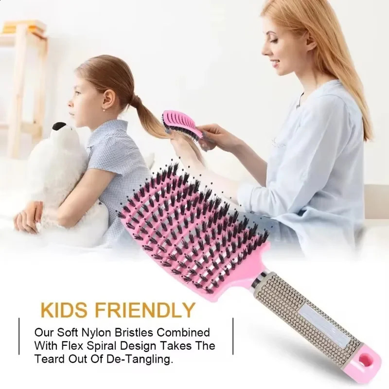 1pcsDetangle Hairbrush Women Hair Brush Massage Comb Anti Klit Brushy Haarborstel Scalp Curly Combing Brushes Hairdressing Tools 241225