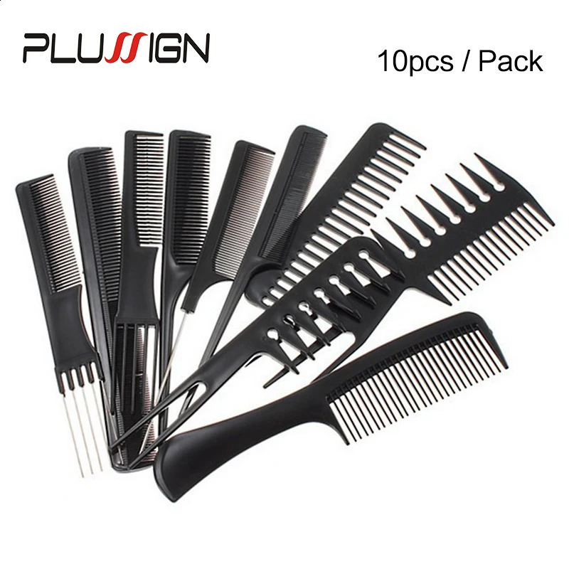 Women Men Hair Brushes Set Static Hairdressing Combs Curly Hair Washing Brush Heat Resistance Fine Tooth Tail Comb 10Pcs 241225