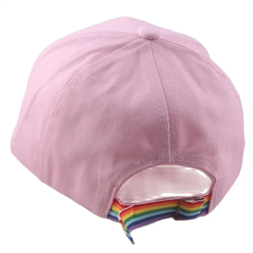 Cute Style 2 To 7 Years Kid Pink Hat Girls Rainbow Baseball Cap Sun Protection Summer Beach Vacation 241226