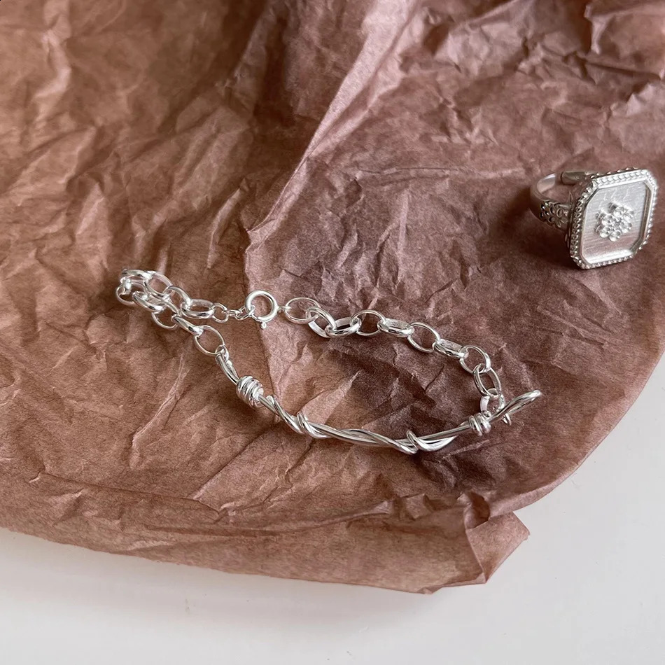 asymmetry Bracelet 925 Sterling silver Multilayer Twist Oval Chain Bracelet Adjust Jewelry C-A297 241220