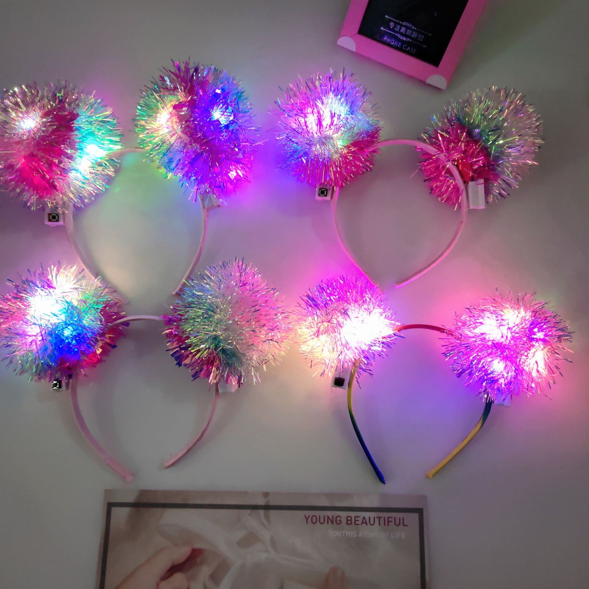 International Children's Day Glowing Hair Band Cute Baby Colorful Silk Cute Shining Head Band Performance Festival Night Market Set up Hair Acces