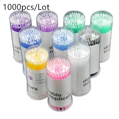 1000Pc Disposable Micro Brushes Cotton Swabs Lashes Brush Eyelash Extension Tools Mascara Wands Applicator Cosmetic Makeup Tools 241226