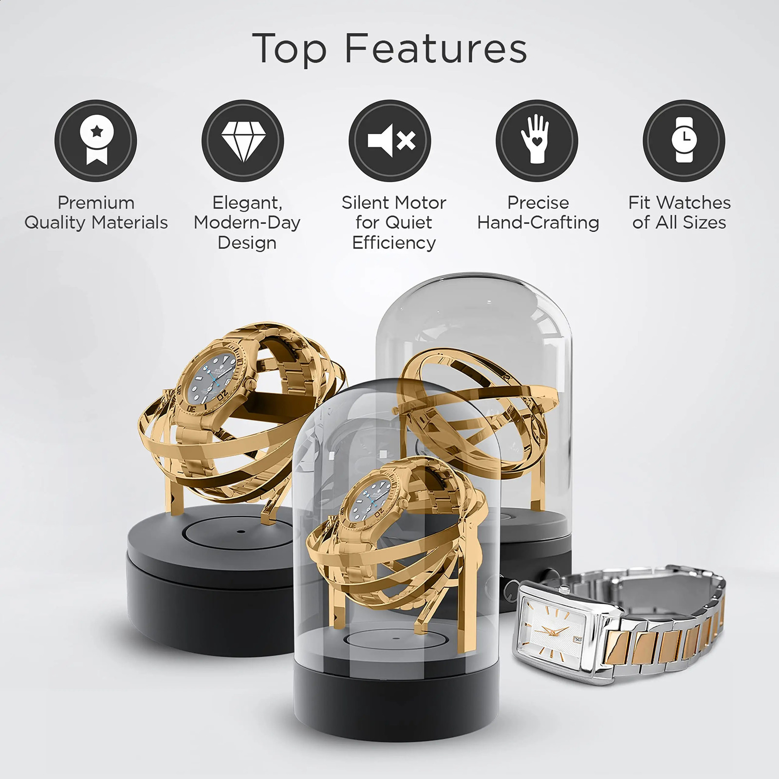 Automatic Single Electric Watch Winder for Automatic Watches Watch Box Automatic Winder Storage Orbit Display Case Box 241226
