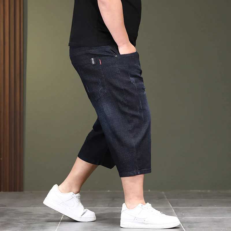 Summer New Product Added Expanded Size Denim Shorts Mens Denim Shorts Trendy Cropped Jeans Dropship New W241226