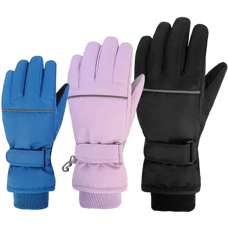 Children Ski Gloves Keep Finger Warm Waterproof Thicken Mittens Winter Snowboard Snow Kids for Boys Girl Accessories 241225