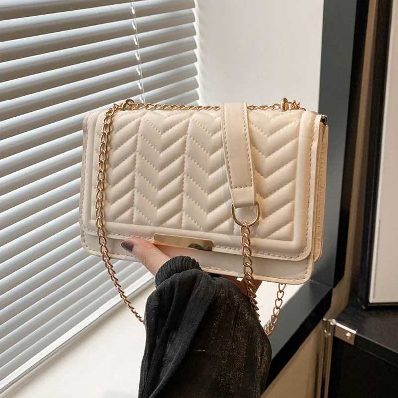 Fi Striped Womens Shoulder Bag Chain Strap Crossbody Bags For Daily Used Ladies Handbags And PursesXJ241225