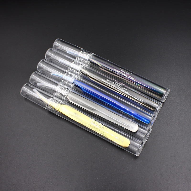 100% VETUS MCS18 /19 Rainbow Tweezers False Eyelash Extension Tweezer Stainless Steel Dolphin tweezers 5 color choose 241223