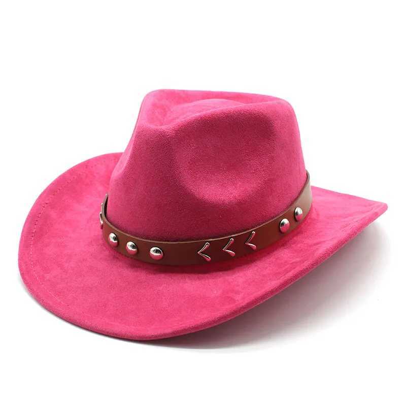 Artificial suede womens western mens cowboy hat mens jazz cowboy hat Fedora hat leather church straw hat felt Cs W241225