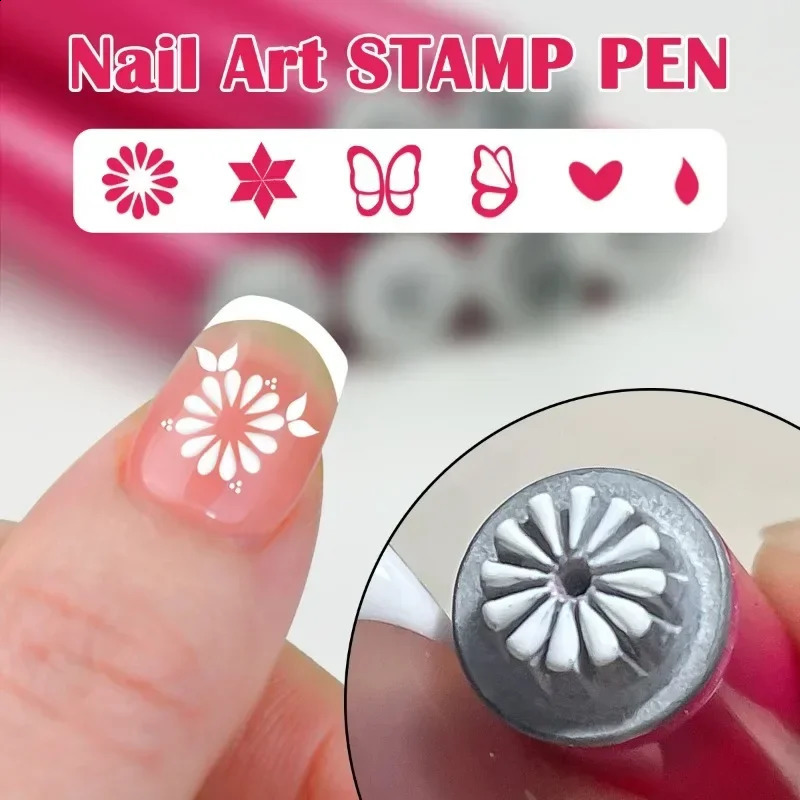 4/6/10pcs Nail Art Flowers Butterfly Stamp Pen Set for Nail Assorted Patterns DIY Art Stamping Tool for Women Beauty Accessories 241226