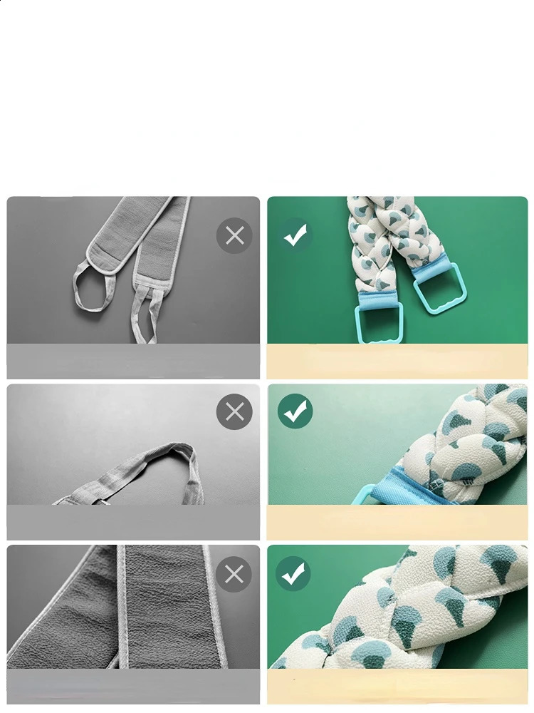 Powerful Body Scrubber Bath Brush Mud Rubbing Shower Brush Belt Scrub Back Massage Cleaning Strap Household Bathing Tools 241226