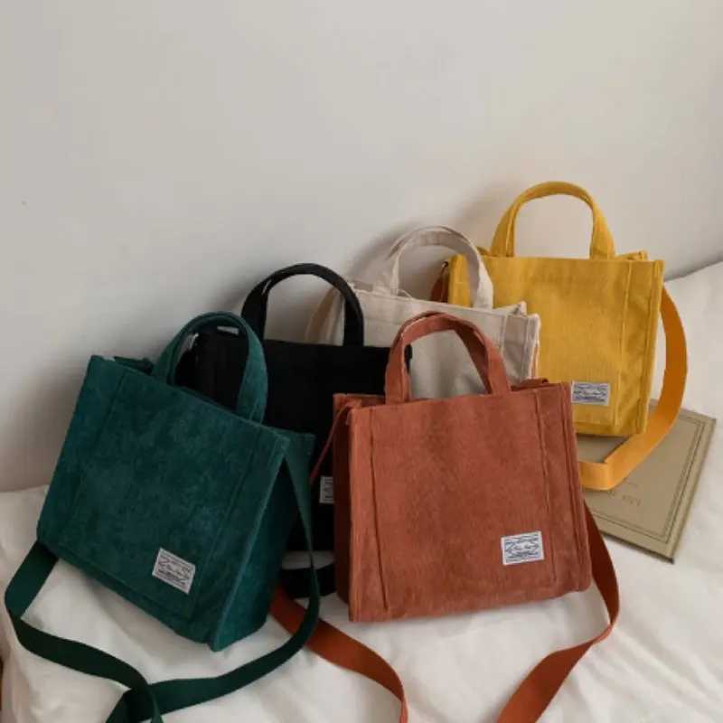 Womens Bag Corduroy New Small Square Bag Trendy Handbag Single Shoulder Diagal BagXJ241225