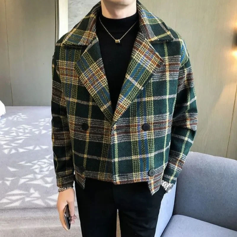 Wool Blends Jacket for Men Trendy Grunge Y2k Stylish Man Coat Deals Original s Fast Delvery Korean Reviews Many Vintage 241224