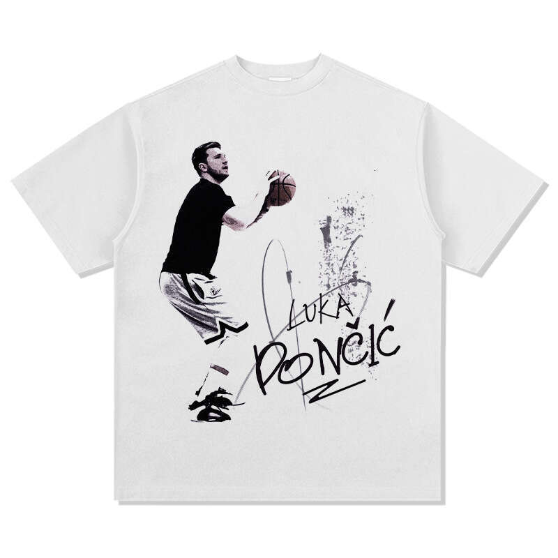 LukaDoncic printed short T-shirt, long sleeved round neck hooded sweatshirt, American style