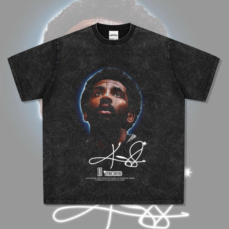 BC Irving Big Head Printed American T-shirt Short Sleeve Pure Cotton Round Neck Hoodie for Men and Women