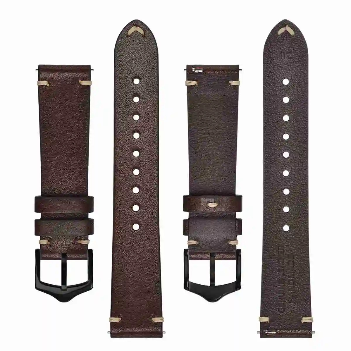 BISONSTRAP Crazy Horse Leather Watch Strap Bands18mm 20mm 22mmfor Smartwatch Green Brown 241225