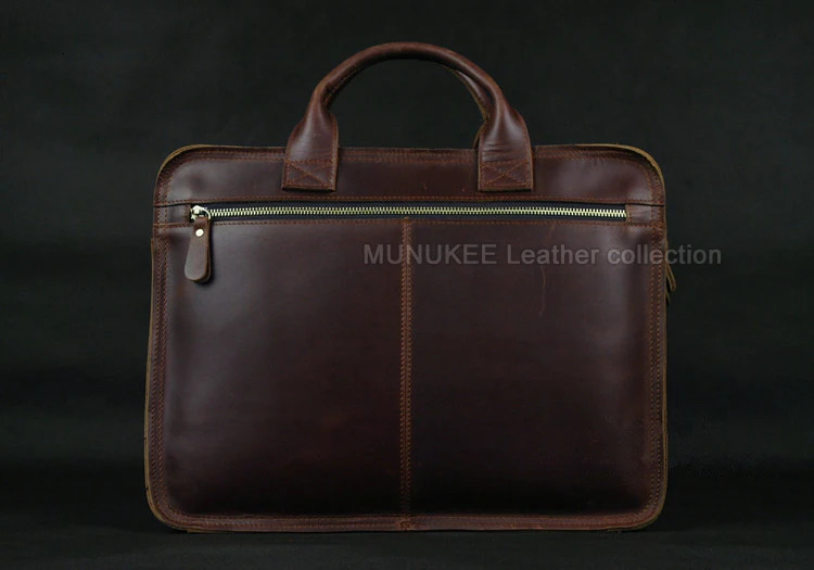 Genuine Leather Men Briefcase Business Bag Leather portfolio Laptop Bag Shoulder Messenger Bag male Document Office bag 241225