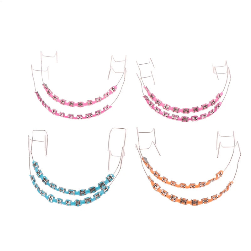 1pair Colorful Hook Temporary Tooth Decoration With Metal Wires Metal Bracket And Orthodontic Ligature Ties Dental Decorations 241226