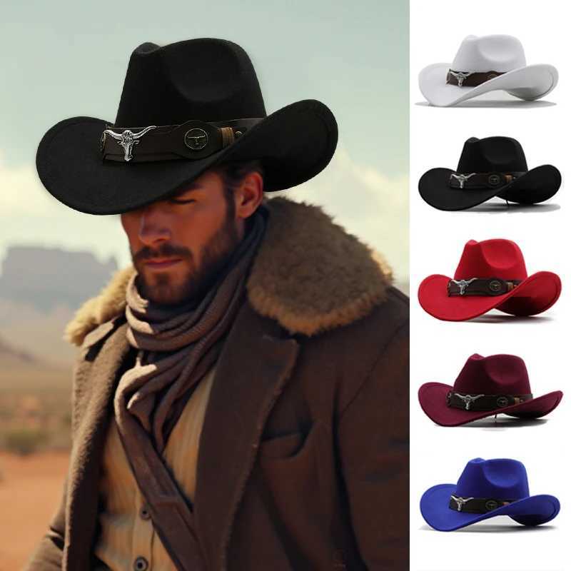 Cowboy Hat Gentleman Fedora Felt Jazz Hat New Womens Roll Brim Wool Cheu Western Sombrero Hombre C Cowboy Hat Cowboy Hat W241225