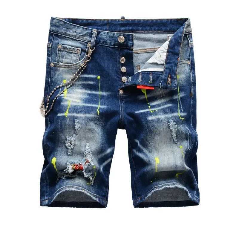 New Summer Mens Italian Street Denim Jeans Mens Light Blue Straight Denim Shorts Fashion Casual Jeans X260526