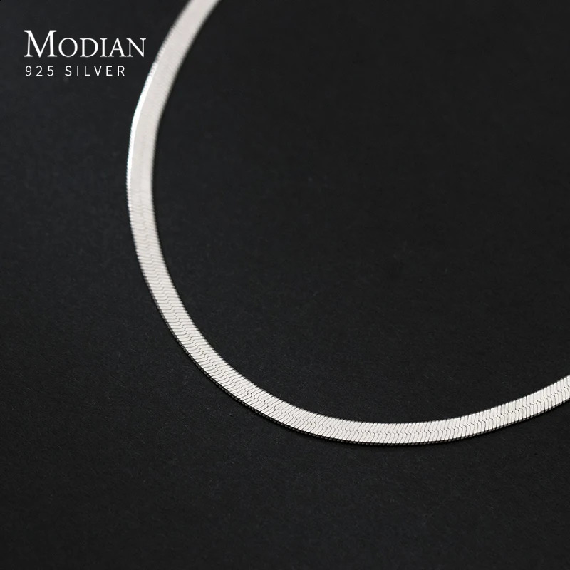 Modian Foot Jewelry Anklet Simple Snake Exquisite Bracelet For Women Real 925 Sterling Silver Anklets For Women Party Gifts 241226