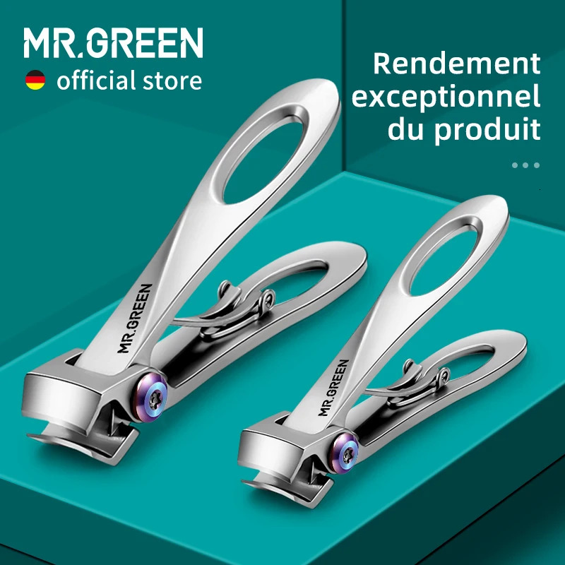 MR.GREEN Nail Clippers Wide Jaw Opening Stainless Steel Fingernail Clipper Thick Hard Toenail Cutter Manicure Scissors tools 241225