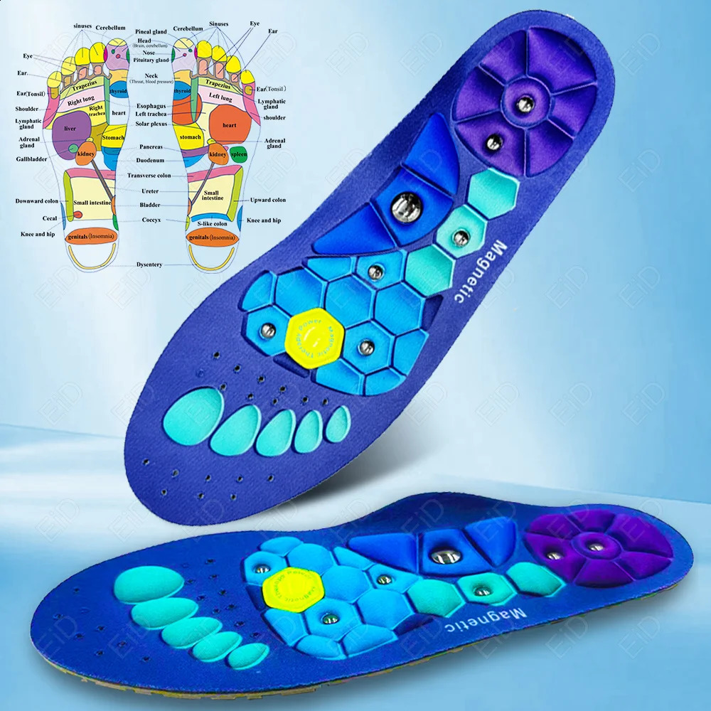 1 Pair Acupressure Insoles Foot Massage Magnetic Massage Comfort Insoles with Foot Therapy for Blood Circulation Pain Relief 241226
