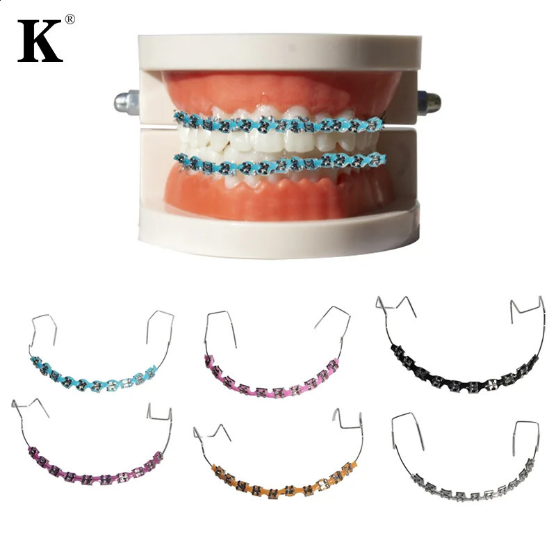 1pair Colorful Hook Temporary Tooth Decoration With Metal Wires Metal Bracket And Orthodontic Ligature Ties Dental Decorations 241226
