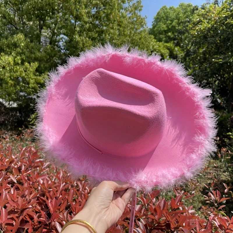 New Western Cowboy Hat Retro Wide Brim Gentleman Cowboy Girl Jazz Hat Mens Holiday Party Role Playing Decorative Hat W241225