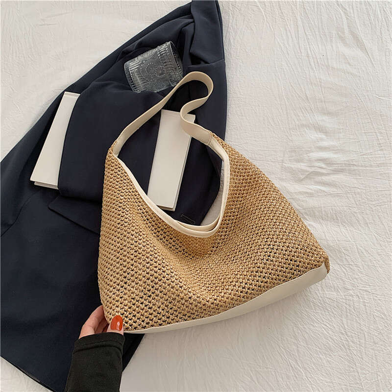 Knitted Large Capacity Fashionable Handbag, Internet Famous Korean In, New Stylish Casual Temperament Tote Bag, Armpit Bag