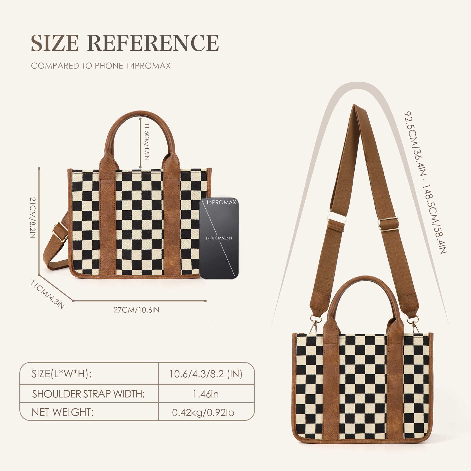 Ladies' canvas single shoulder crossbody bag, casual versatile handbag, travel plaid tote bag with shoulder strap 241215