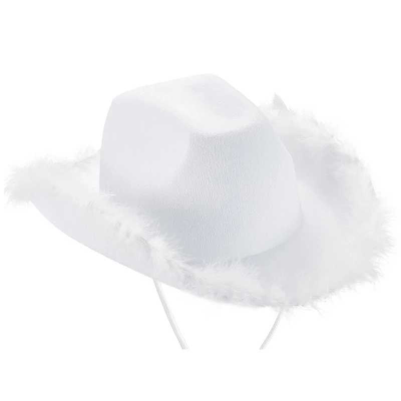 Fashion Pink Cowboy Hat Brim Cowboy Hat Carnival Role Play W241225