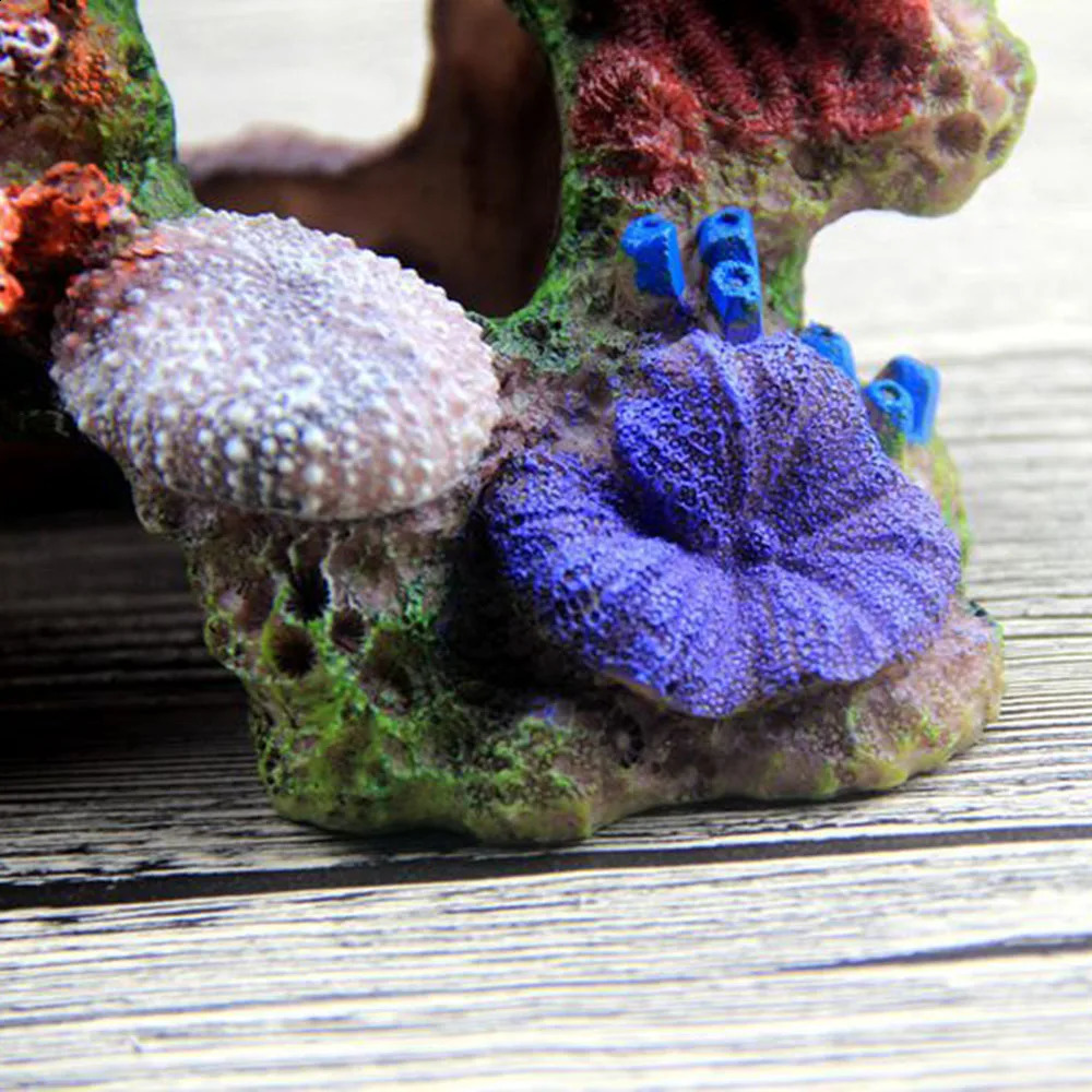 Resin Coral Plant Shell Reef Mountain Aquarium Ornament Fish Tank Cave Decor 241225