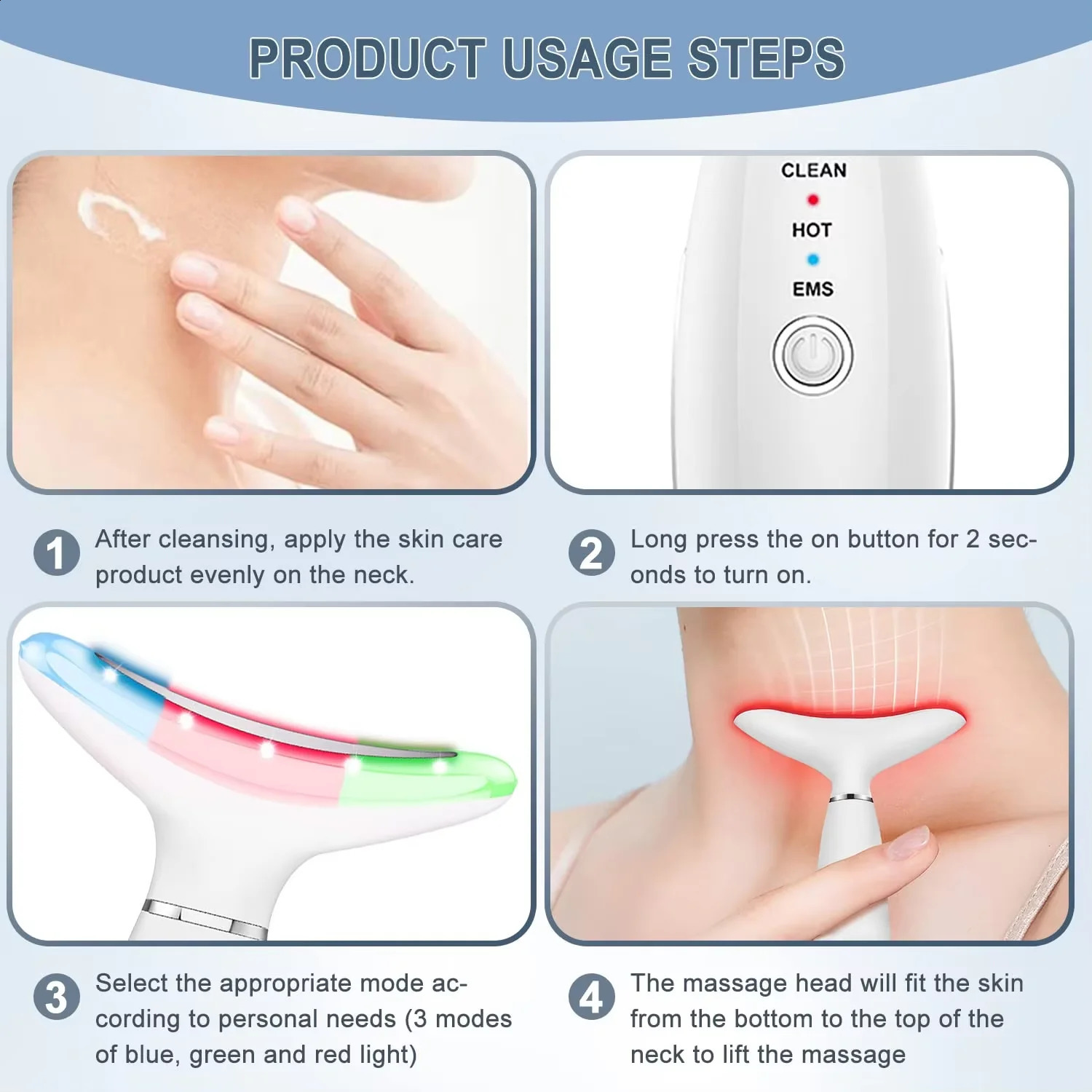 Multifunctional Careneck Skin care Neck Face Beauty Device Neckline Lifting Vibration Massager Double Chin Device 241226