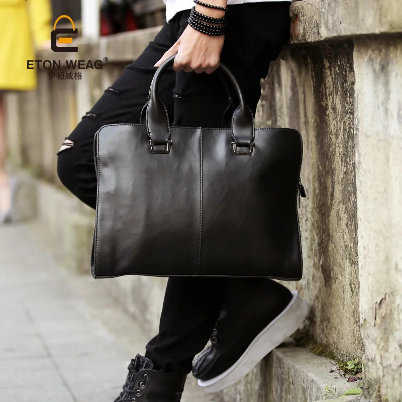 Laptop Briefcases for Men Bags Business Messenger Bag Vintage Crazy Horse Artificial Leather Handbag Casual Shoulder Bags Man 241225
