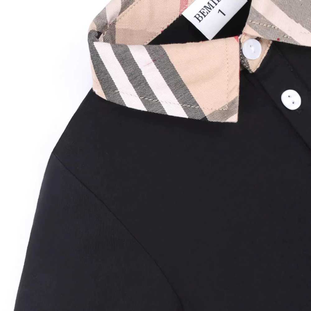 T-shirts Kids Summer Black Boys Polo Tshirts Striped Cotton Turn Down Collar Toddler Baby Tees Kids Shirt Children Clothes Pants Y2412261S7K